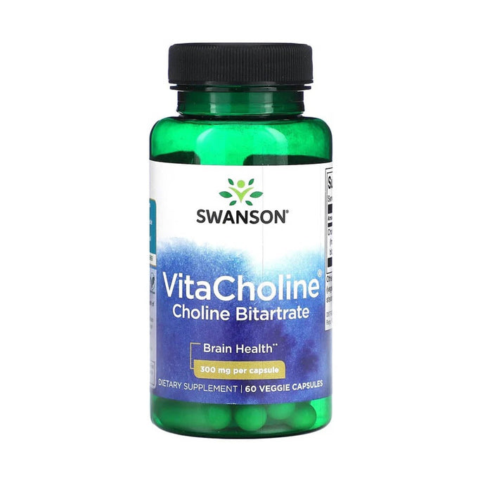 VitaCholine Choline Bitartrate, 300mg, Swanson, 60 capsule SWU894
