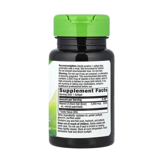 Vitamin A, 3000 mcg, Nature's Way, 100 softgels