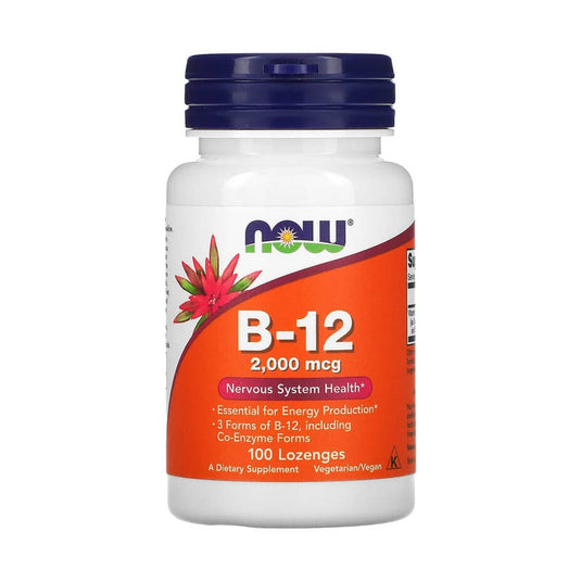 Vitamin B-12 With Folic Acid 1000 mcg, NOW Foods, 100 drajeuri