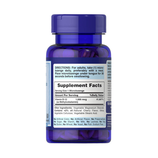 Vitamin B-12, Metilcobalamina, 1000 mcg, Puritan's Pride, 30 tablete