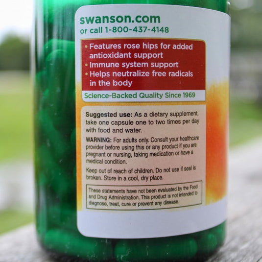 Vitamin C 1000mg with Rose Hips, Swanson, 90 capsule SW1054