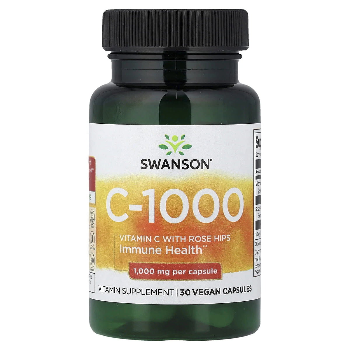 Vitamin C 1000mg with Rose Hips, Swanson, 30 capsule SW1251