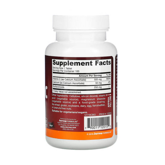 Vitamin C (Buffered) + Citrus Bioflavonoids, Jarrow Formulas, 100 tablete