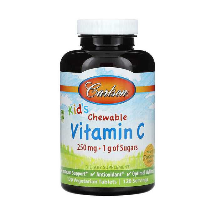 Vitamin C, Kid's Chewable, 250 mg, Carlson, 120 tablete masticabile