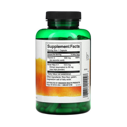 Vitamina C cu Măceșe, 500 mg, Swanson, 250 capsule SW102