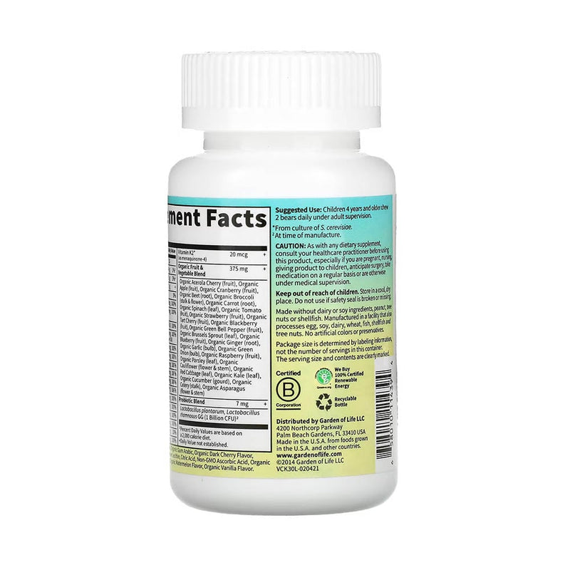 Încărcați imaginea în vizualizatorul Galerie, Vitamin Code, Kids, Chewable Whole Food Multivitamin, Garden of Life, 30 drajeuri
