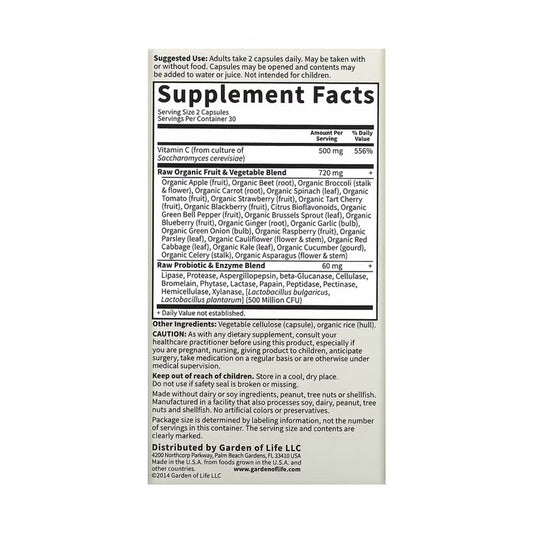 Vitamin Code, RAW Vitamin C, Garden of Life, 60 capsule