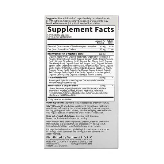 Vitamin Code, RAW Zinc, Garden of Life, 60 capsule