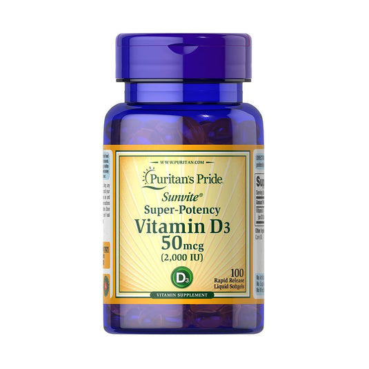 Vitamin D3, 2000 IU, Puritans Pride, 100 softgels