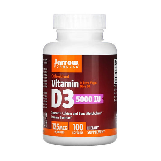 Vitamin D3, Cholecalciferol, 2500 IU, Jarrow Formulas, 100 softgels