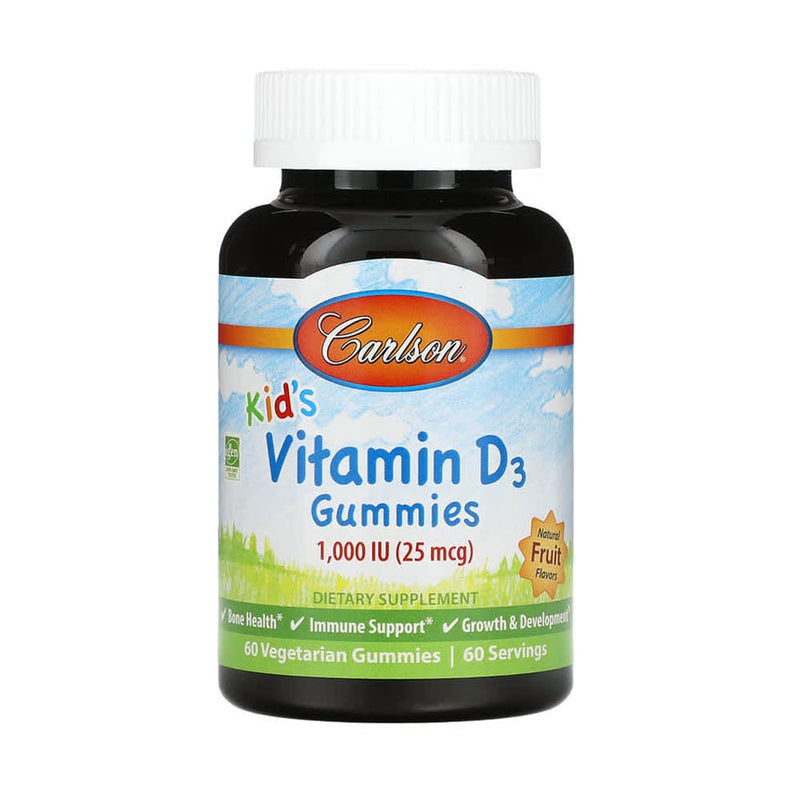 Încărcați imaginea în vizualizatorul Galerie, Vitamin D3 Gummies, 25 mcg (1,000 IU), Carlson Kid&#39;s, 60 Gummies
