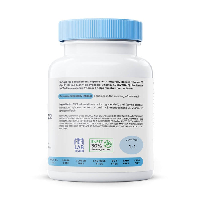 Încărcați imaginea în vizualizatorul Galerie, Vitamin D3 + K2, 4000 IU / 150 mcg, Osavi, 60 softgels
