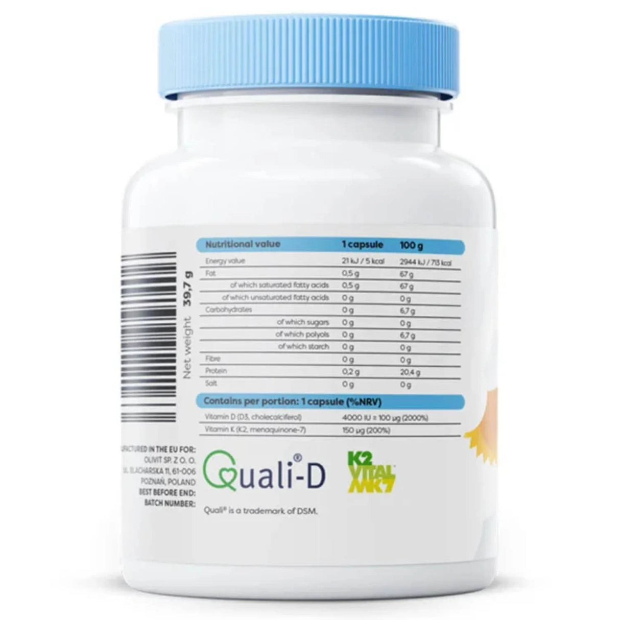Vitamin D3 + K2, 4000 IU / 150 mcg, Osavi, 60 softgels