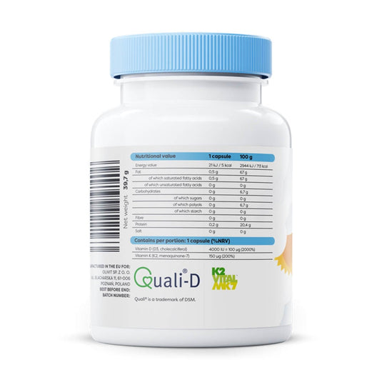 Vitamin D3 + K2, 4000 IU / 150 mcg, Osavi, 60 softgels