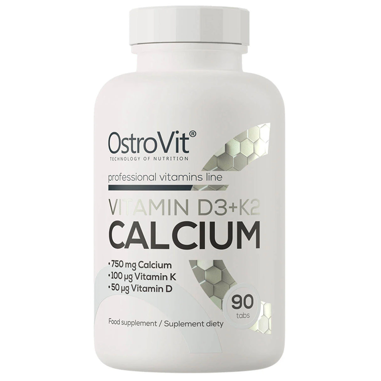 Vitamin D3 + K2 + Calcium, OstroVit, 90 tablete