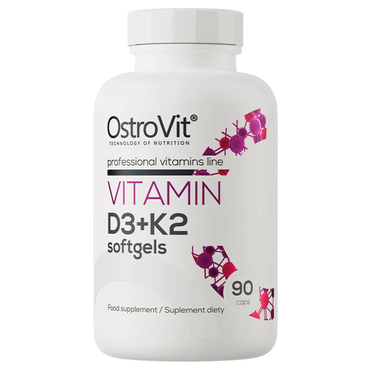 Vitamin D3 + K2 MK-7 Softgels, 2000 IU / 100 mcg, OstroVit, 90 softgels