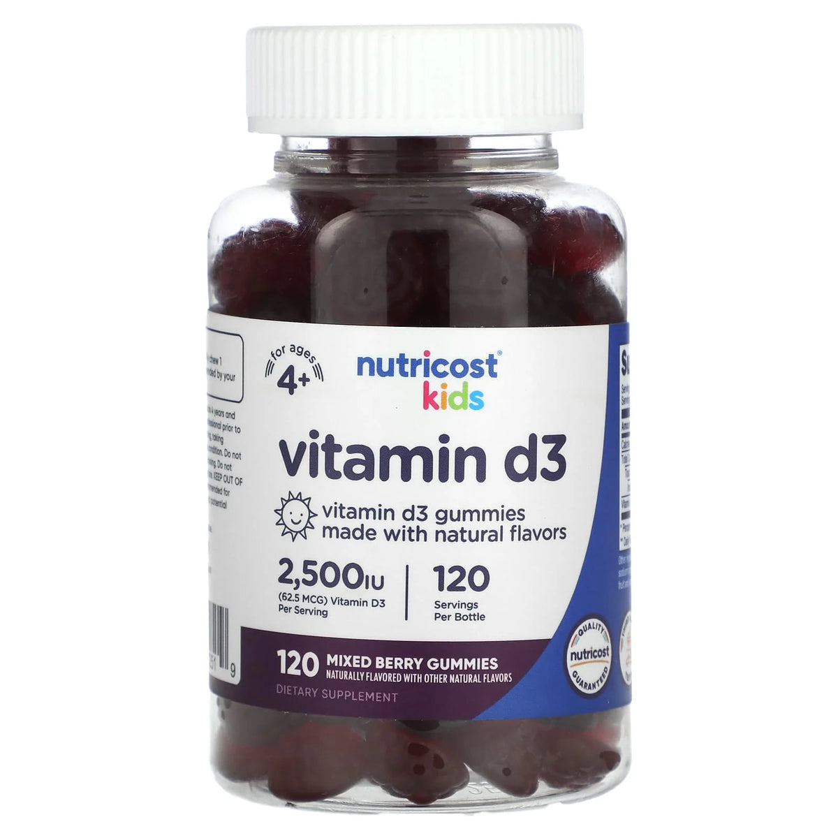 Vitamin D3, Kids, 2500 IU, Nutricost, 120 jeleuri