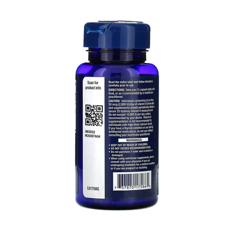 Încărcați imaginea în vizualizatorul Galerie, Vitamin D3 with Sea-Iodine, 125 mcg (5,000 IU), Life Extension, 60 capsule
