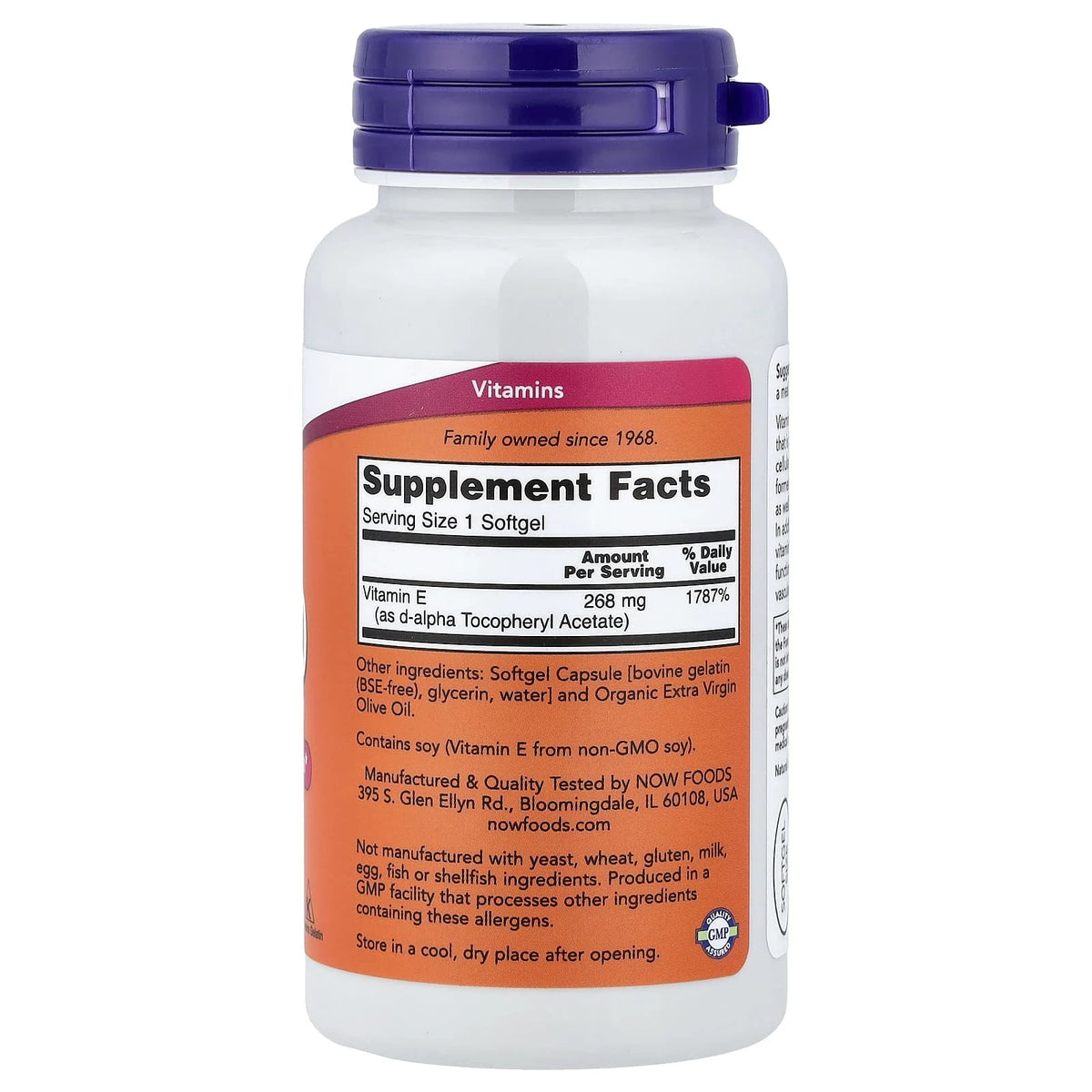 Vitamin E-400 (Tocoferil Acetat), Now Foods, 100 softgels