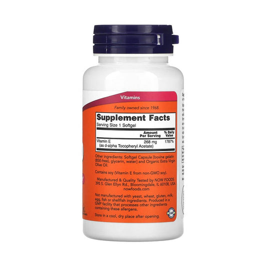 Vitamin E-400 (Tocoferil Acetat), Now Foods, 100 softgels
