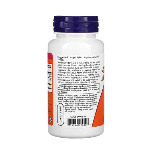 Vitamin K-2, MK-4, 100 mcg, Now Foods, 100 capsule
