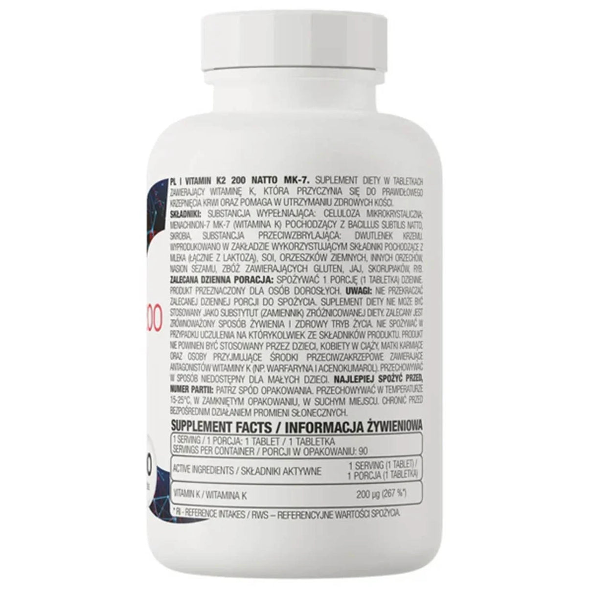 Vitamin K2 200 Natto MK-7,  OstroVit, 90 tablete