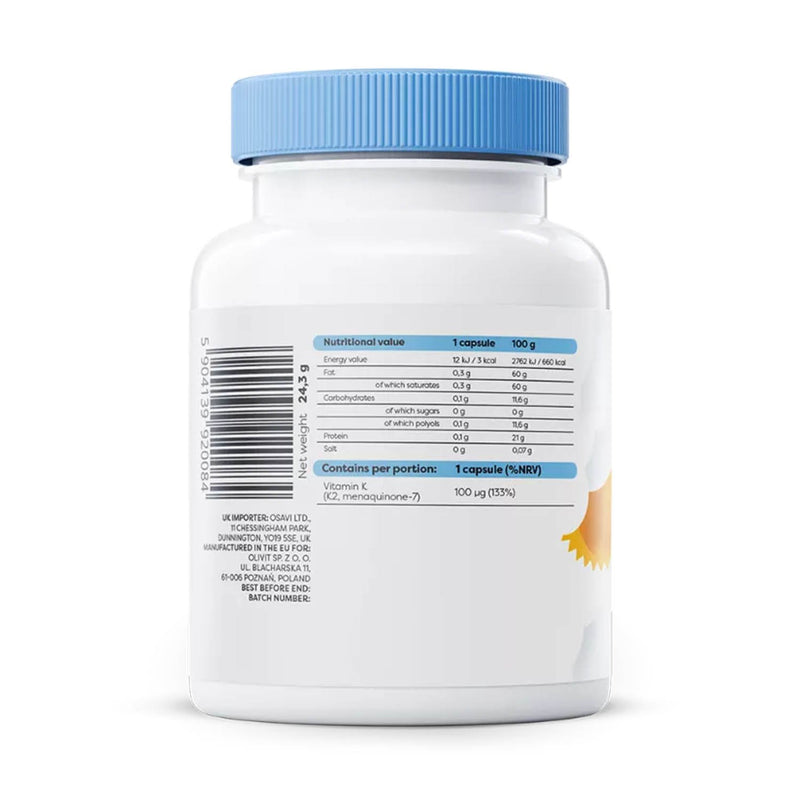 Încărcați imaginea în vizualizatorul Galerie, Vitamin K2 MK-7 (Menachinona), 100 mcg, Osavi, 60 softgels
