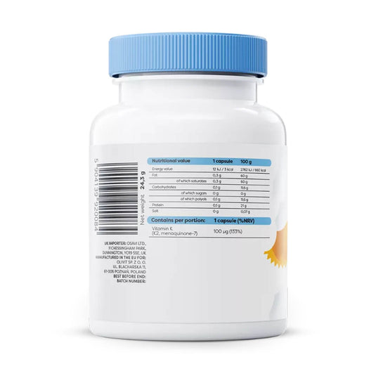 Vitamin K2 MK-7 (Menachinona), 100 mcg, Osavi, 60 softgels