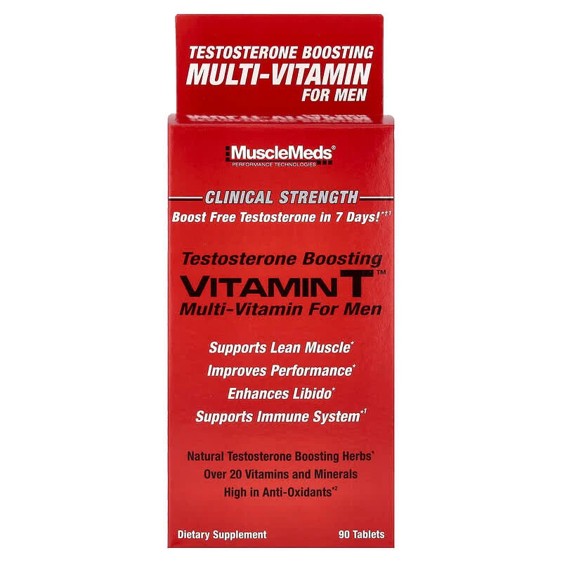 Vitamin T, Testosteron Boosting Multi-Vitamin For Men, MuscleMeds, 90 tablete