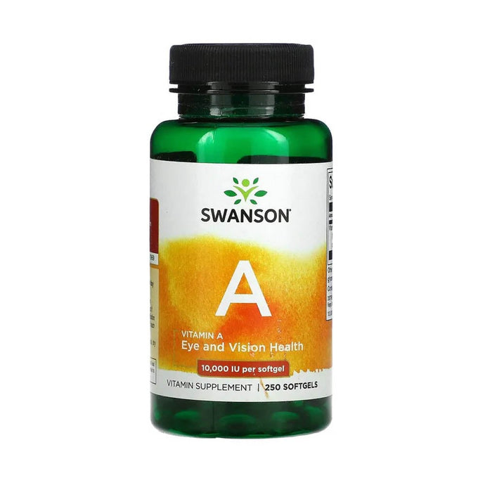 Vitamina A, 10,000 IU, Swanson, 250 softgels SW001