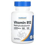 Vitamina B12 Metilcobalamină, 2000 mcg, Nutricost, 120 capsule