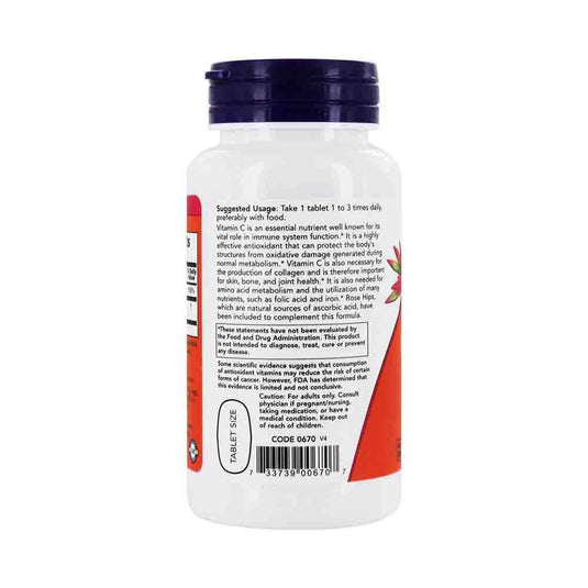 Vitamina C-500 with Rose Hips, Now Foods, 100 tablete