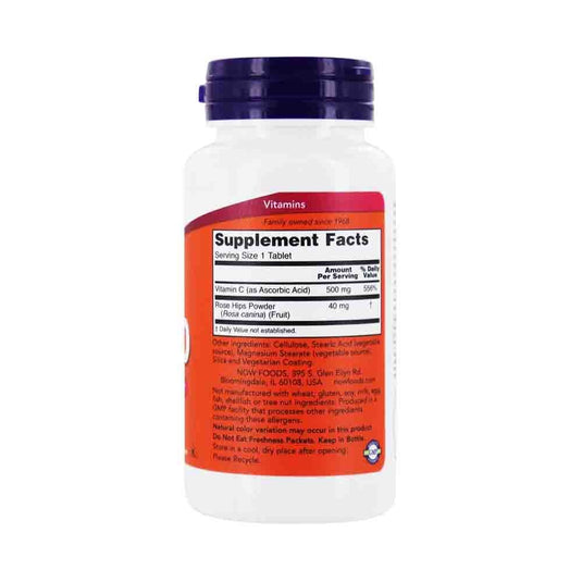 Vitamina C-500 with Rose Hips, Now Foods, 100 tablete