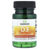 Vitamina D-3, 1000 IU, Swanson, 30 capsule SW1241