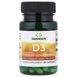 Vitamina D-3, 1000 IU, Swanson, 60 capsule SW1510
