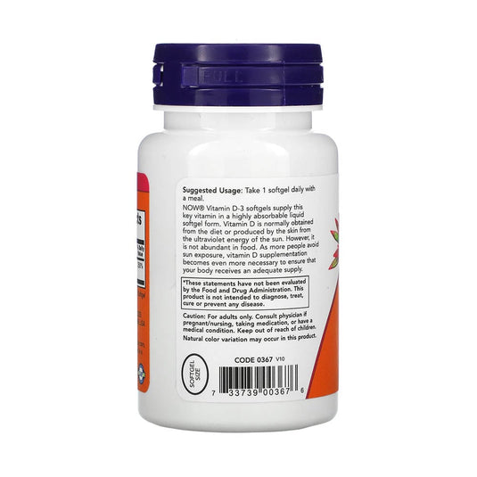 Vitamina D3, 2000 IU, Now Foods, 120 softgels