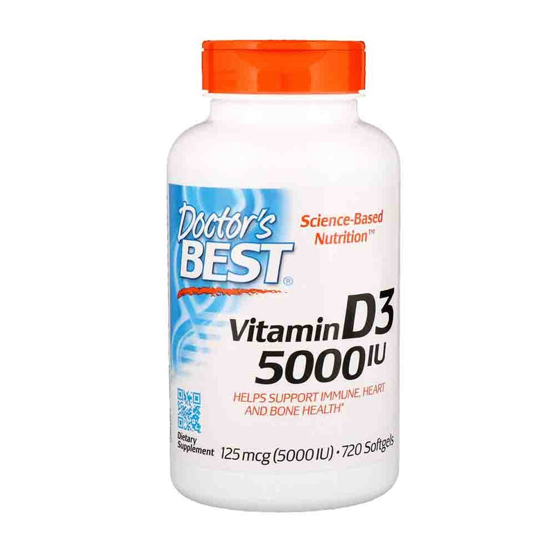 Încărcați imaginea în vizualizatorul Galerie, Vitamina D3, 5000 IU, Doctor&#39;s Best, 180 softgels
