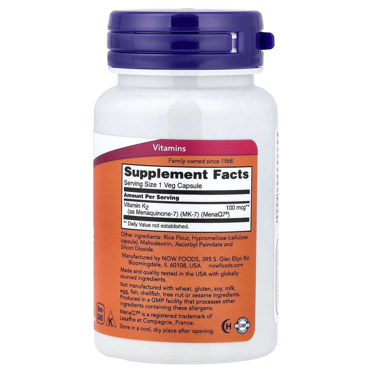 Vitamina K-2 MK-7, 100 mcg, Now Foods, 60 capsule