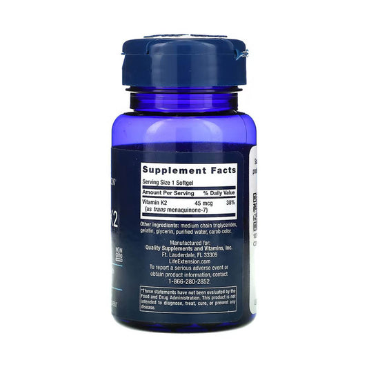 Vitamina K2 (MK-7), 45 mcg, Life Extension, 90 softgels