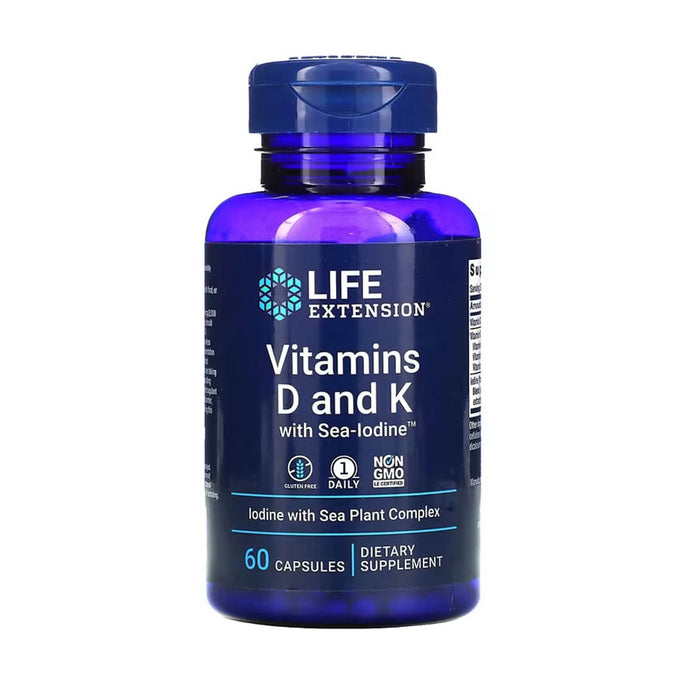 Vitamins D3 and K2, 5,000 IU / 100 mcg, Life Extension, 60 capsule