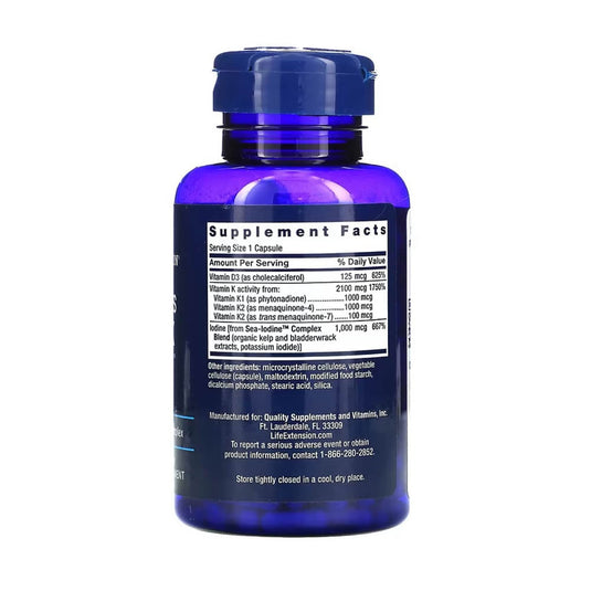Vitamins D3 and K2, 5,000 IU / 100 mcg, Life Extension, 60 capsule