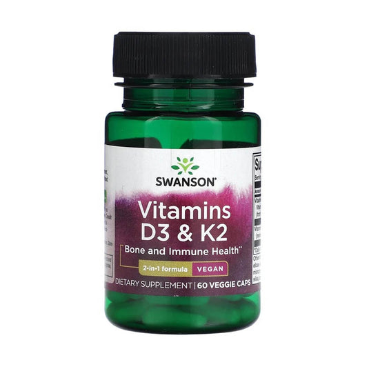 Vitamins D3 & K2 - 2,000 IU & 75 mcg, Swanson, 60 capsule SW1809