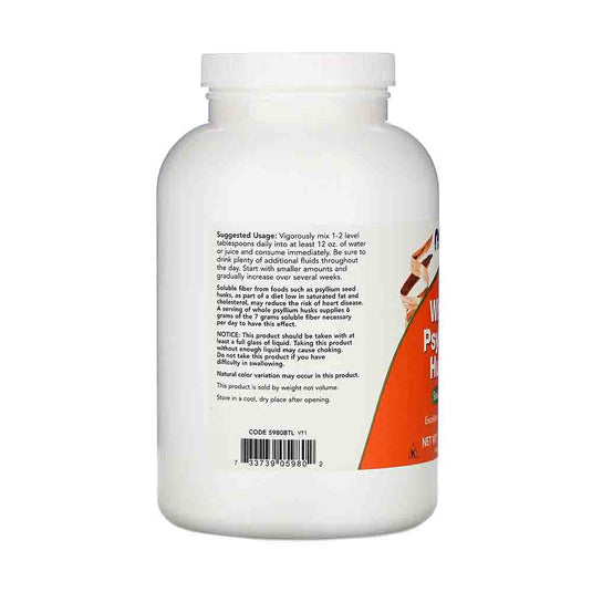 Whole Psyllium Husks (Tărâțele de Psyllium), Now Foods, 340g