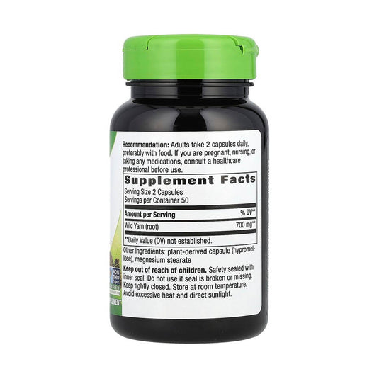 Wild Yam Root (Ignama Sălbatică), 350 mg, Nature's Way, 100 Capsule
