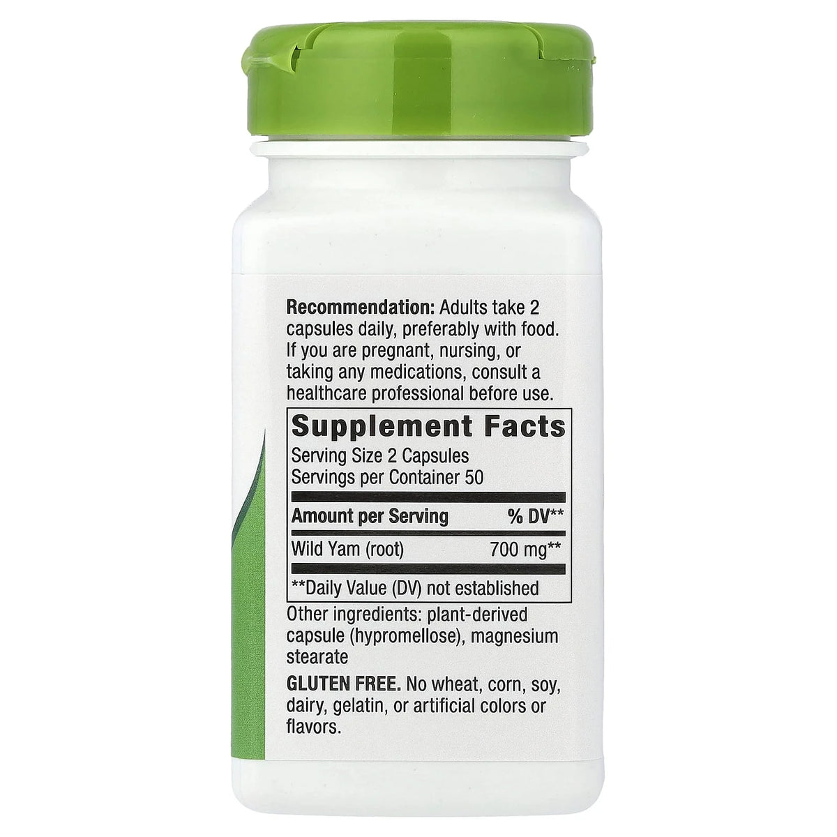 Wild Yam Root (Ignama Sălbatică), 350 mg, Nature's Way, 100 Capsule