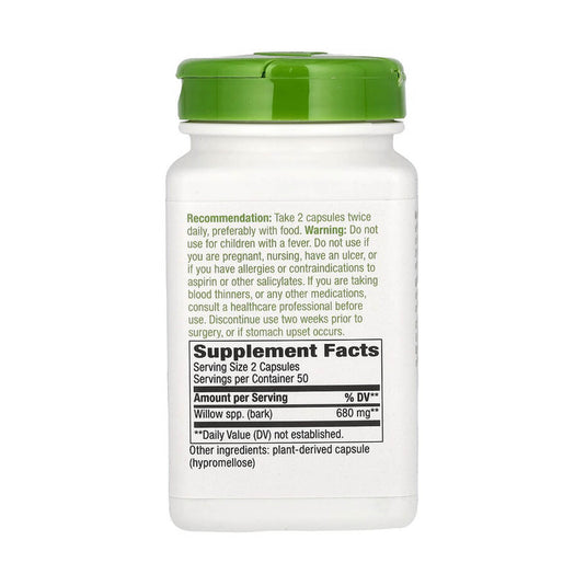 Willow Bark (Scoarță de Salcie), 680 mg, Nature's Way, 100 Capsule