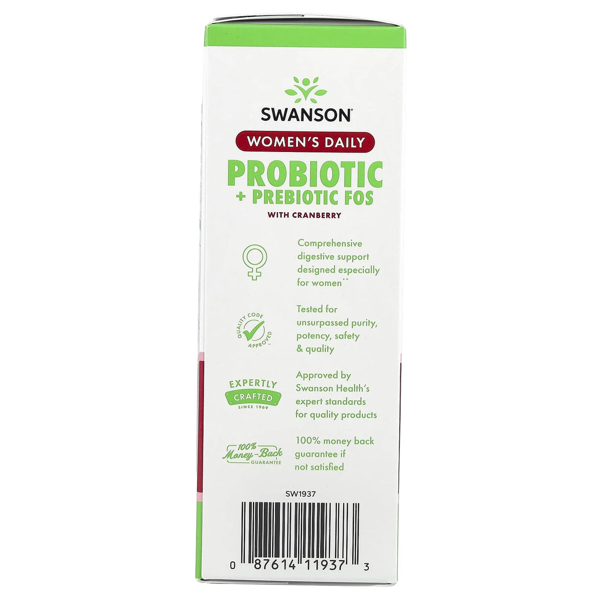 Women's Probiotic + Prebiotic FOS With Cranberry, 35 Billion CFU, Swanson, 60 capsule SW1937