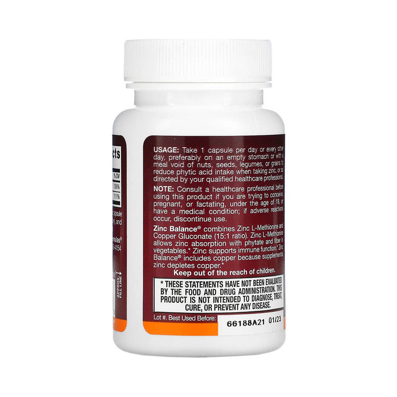 Încărcați imaginea în vizualizatorul Galerie, Zinc Balance (Zinc L-Methionine Sulfate), Jarrow Formulas, 100 capsule
