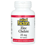 Zinc Chelate, 25 mg, Natural Factors, 90 Tablete