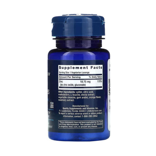 Zinc Dizolvabil, Citrus-Orange, Life Extension, 60 drajeuri
